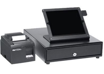 IN-A-BOX, BUNDLE, STAR MICRONICS, TSP 143 LAN, THERMAL, BLK, 12X14 CD, HECKLER, WINDFALL STAND, BLK, FITS IPAD AIR 1, 1, PIVOT TABLE, ONE ROLL MEDIA